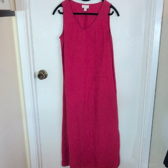 J. Jill | Dresses | J Jill Pink Sleeveless Vneck Maxi Sundress Size Xs |  Poshmark